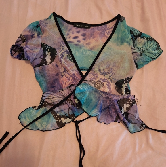 One By One Dolls Kill Butterfly Top - Picture 1 of 7